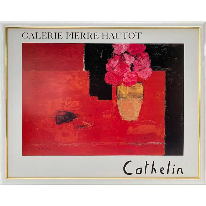 belle＊ベルナール カトラン インディアンローズ アート 額縁 ベルナール・カトラン「INDIAN ROSES ON A PINK WALL