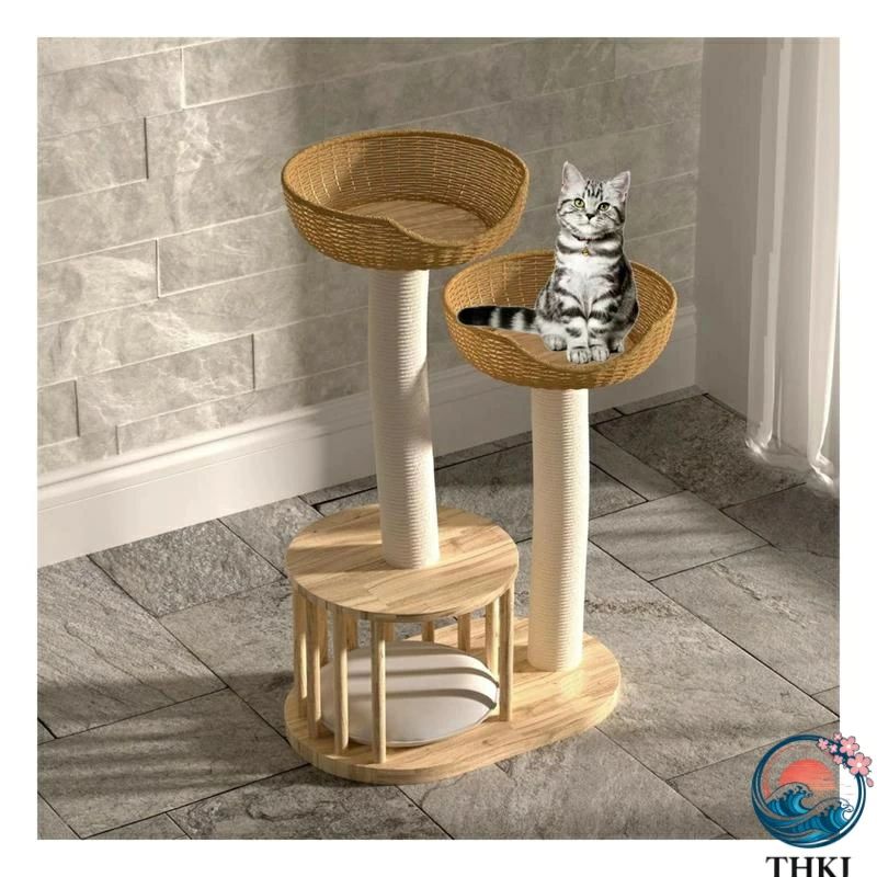 キャットタワー キャットタワー 据え置き スリム 大型猫 中型 小型 ミニ 多頭飼い ハンモック おしゃれ かわいい 爪とぎ おもちゃ 猫タワー ねこ 爪研ぎ 麻紐 子猫 シニア 省スペース コンパクト|アルテ雑貨