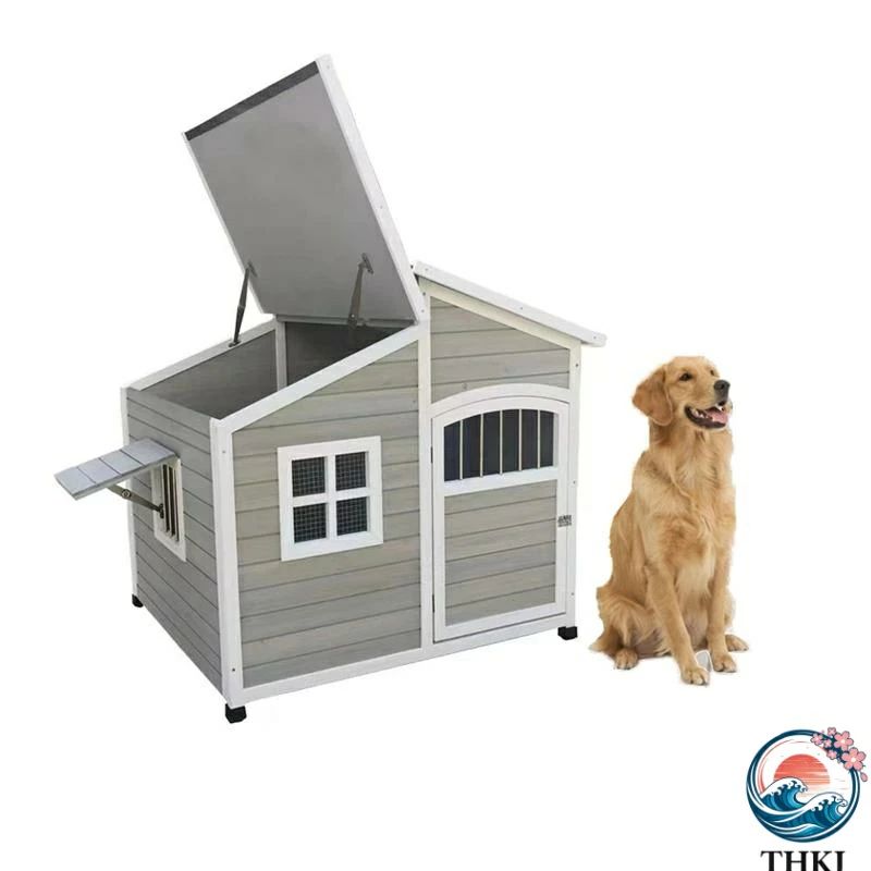 大型犬掘ったて小屋 室外耐候性犬掘ったて小屋別墅 高床\u0026部屋の入り口窓付き添い人 室外特大犬掘ったて小屋 大屋根付き添い人 大型犬掘ったて小屋 2匹の中型犬用 106x91x110糎/41.7x35.8x43.3インチ