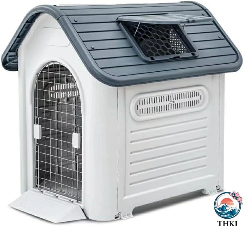 犬掘っ建て小屋 愛玩動物住みか 犬 住みか 可塑性物質 ドッグハウス 犬掘っ建て小屋 屋内 室外 小型犬 中型犬 大型犬 明かりとり付き添い人 部屋の入り口付き添い人 防雨 風通し 軽さ 全天候型 オール時節 洗える サビない 精神的な統合飾り気の無い (M 灰 です戸あり窓あり)