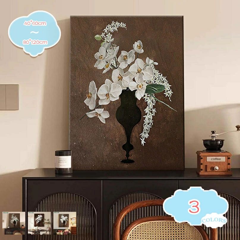 アートパネル 花瓶 絵画 蘭花 キャンバス 部屋の装飾 壁画 壁掛け ソファ 背景絵画 玄関 開運絵画 完成品 フレームなし ポスター 北欧の壁 植物 壁の装飾 家の装飾 木枠付きの完成品 静物写真 静物の写真撮影 イラストアート shopcp