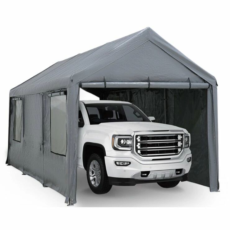 スチール写真ひな形 キャノピー 【 色 薄墨色】飾り気の無い天幕式車宿り 大型 飾り気の無い天幕 精神測定検査場 キャノピーテント 3m×6m×2.9m スチールフレー