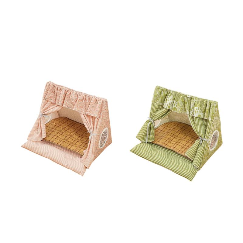 キャットテントハウスドッグテントサマー洞窟かわいい巣.洗濯可能な通気性のある窓猫ベッド猫の子猫のためのティーピー