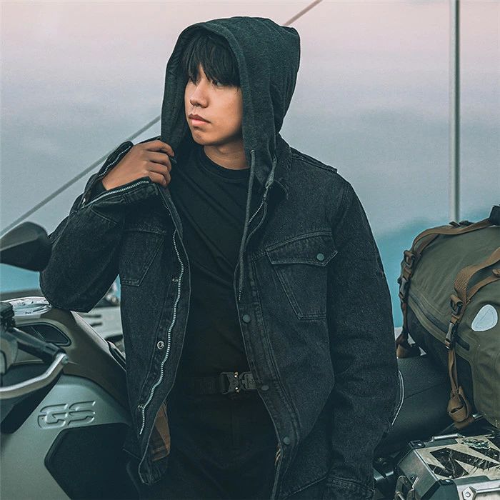 バイクジャケット バイクウエア デニムジャケット メンズ レディース デニム フード付き 帽子付き コットン 綿 レトロ風 通気 防風 防寒 パッド付き ライダージャケット レーシング プロテクター付き 大きいサイズ スキニー 長袖 バイク 耐磨 ライダースウェア 転倒防止