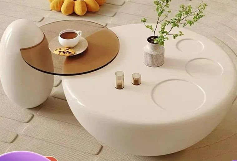 センターテーブル ローテーブル 丸型 猫脚 かわいい ?油風 韓国インテリア 幅60cm/80cm 木製 リビングテーブル 円形 ホワイト コーヒーテーブル コンパクト [北欧 モダン 姫系] [一人暮らし ワンルーム リビング 撮影用]｜アルテ雑貨