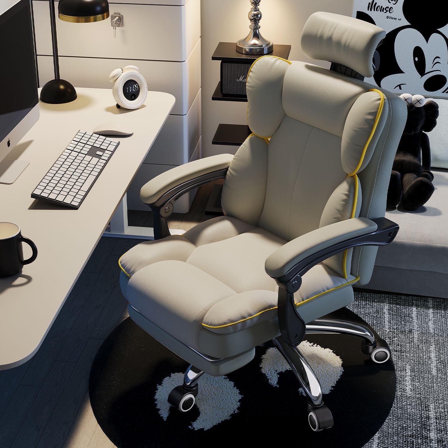 【極上の座り心地】ゲーミングチェア 椅子 オフィスチェア デスクチェア 疲れにくい パソコンチェア リクライニング 昇降 回転 ハイバック ワークチェア 腰痛対策 クッション付 (ブラック/ホワイト/ファブリック) [テレワーク 自宅 在宅勤務 ゲーム]｜アルテ雑貨