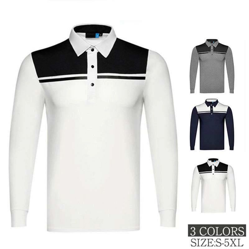 ゴルフウェア メンズ ポロシャツ トップス 長袖 ゴルフシャツ POLO 紳士服 配色 スポーツ おしゃれ 高級感 敬老の日 プレゼント 秋物