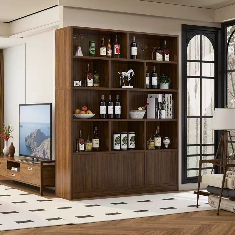 【天然木使用】ワインラック 木製 酒棚 オープンシェルフ 完成品 飾り棚 多段 キャビネット リビング 収納棚 スリム 本棚 ディスプレイラック 大容量 玄関収納 おしゃれ 北欧 モダン [リビング/キッチン/書斎]