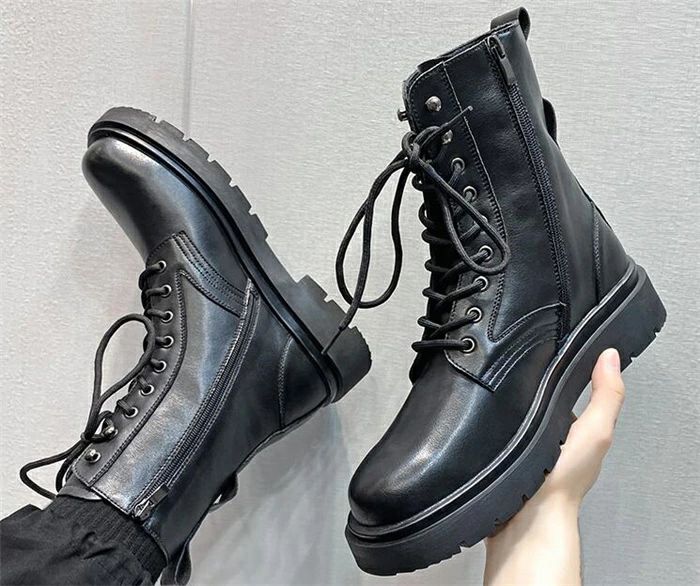 本革 遊撃手ブーツ 靴 坦々たる踵 ブーツ ワークブ メンズ