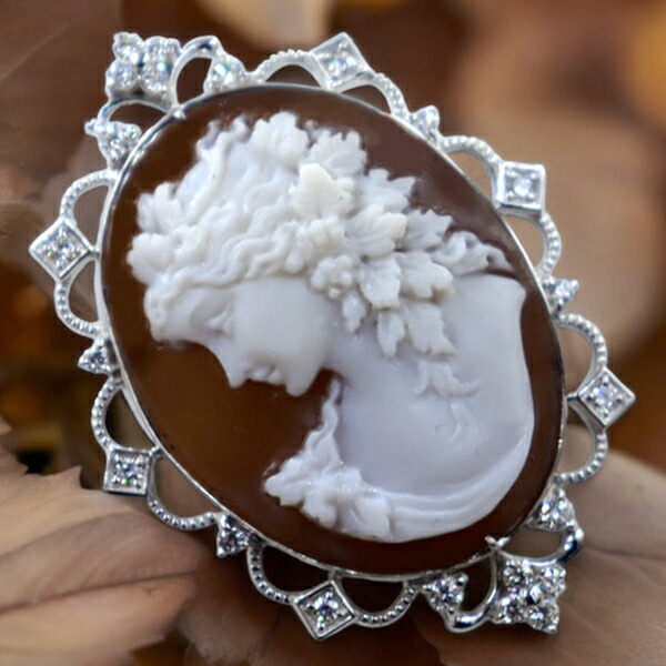 楽天市場】カメオリング ダイヤ取り巻き 18金ゴールド