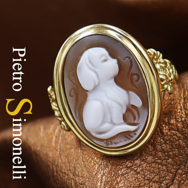 楽天市場】カメオリング ダイヤ取り巻き 18金ゴールド