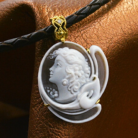 楽天市場】カメオ ペンダント ネックレス 天使 エンジェル 18金