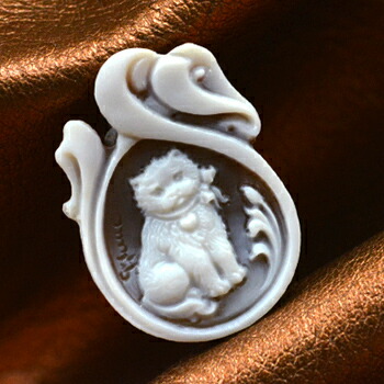 楽天市場】カメオ 可愛いネコちゃん お花 人気の動物シリーズ 「猫