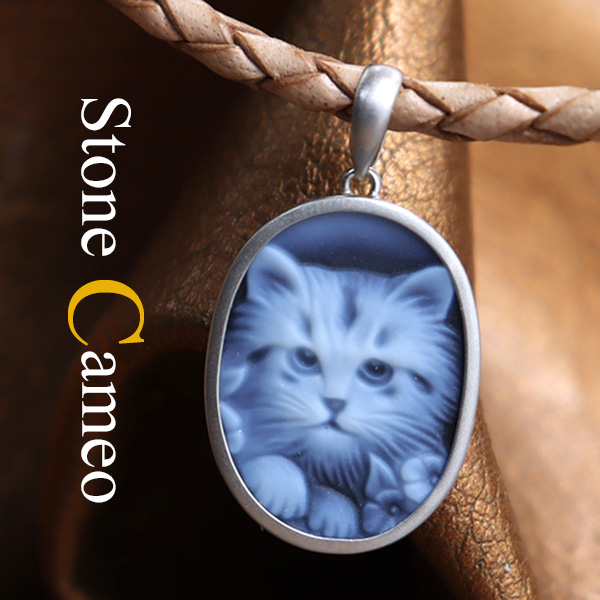 楽天市場】カメオ 可愛いネコちゃん お花 人気の動物シリーズ