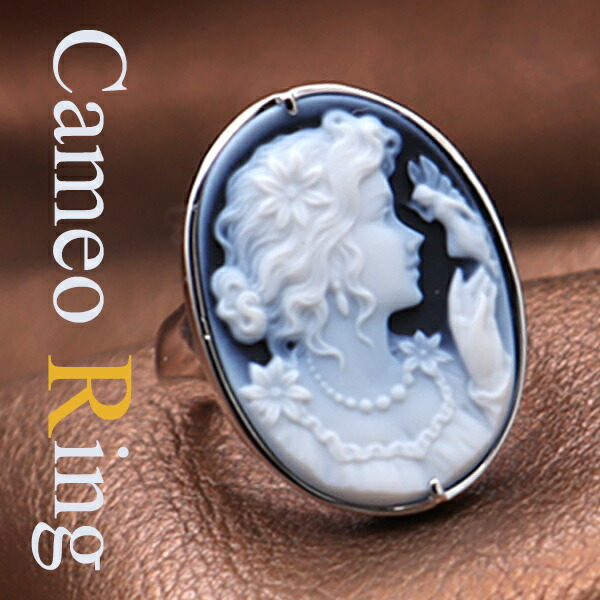 楽天市場】カメオリング ダイヤ取り巻き 18金ゴールド アンティーク