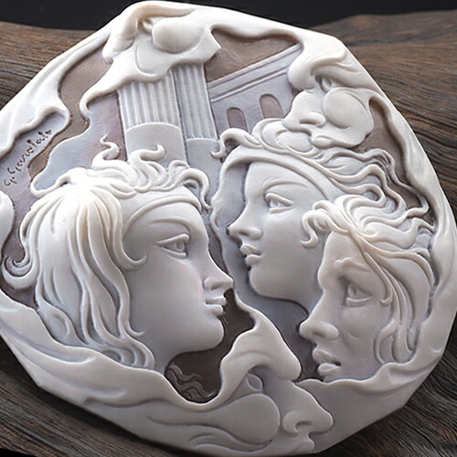 楽天市場】ランプ製品 イタリア製カメオ シェルカメオ 立体的なお花の