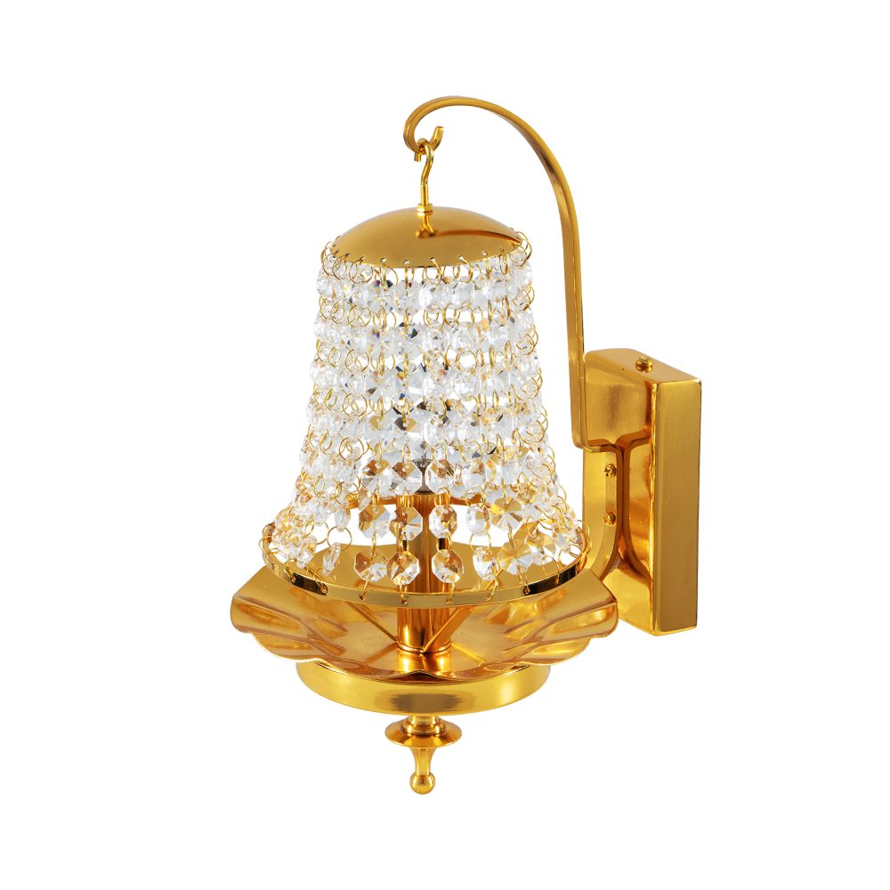 壁掛けシャンデリア 高品質 壁掛 シャンデリア 2個セット 木枠土台 ゴールドメッキ