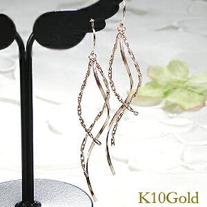 K10YG/WG ゴールド フックピアス 人気 可愛いピアス おしゃれ ジュエリー アクセサリー ゴールドピアス 地金ピアス 揺れるピアス １０金 送料無料 品質保証書 プレゼント｜ジュエリービビッド