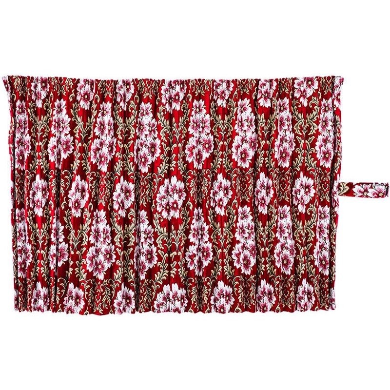ルームカーテン ハイルーフ用 桜 レッド プリーツあり 裏地なし 横1200mm×縦1400mm 2枚セット 雅 CH-SAREP14