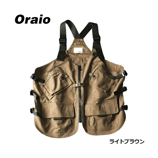 フィッシングベスト S ライトブラウン Oraio(オライオ) TG-4549 タカミヤ