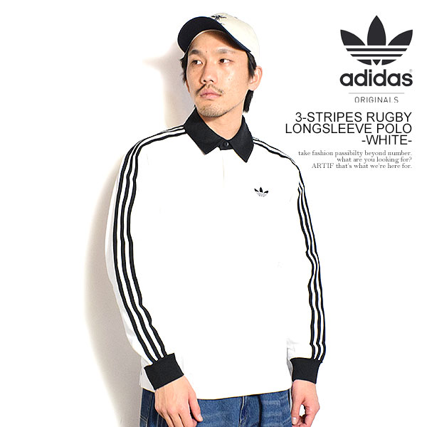 adidas Originals アディダス オリジナルス 3-STRIPES RUGBY LONGSLEEVE POLO -WHITE- メンズ ポロシャツ ラガーシャツ ラグビーシャツ 送料無料 ストリート スポーツ