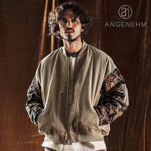 ANGENEHM アンゲネーム Mixed Fabric Bomber Jacket メンズ ジャケット 送料無料