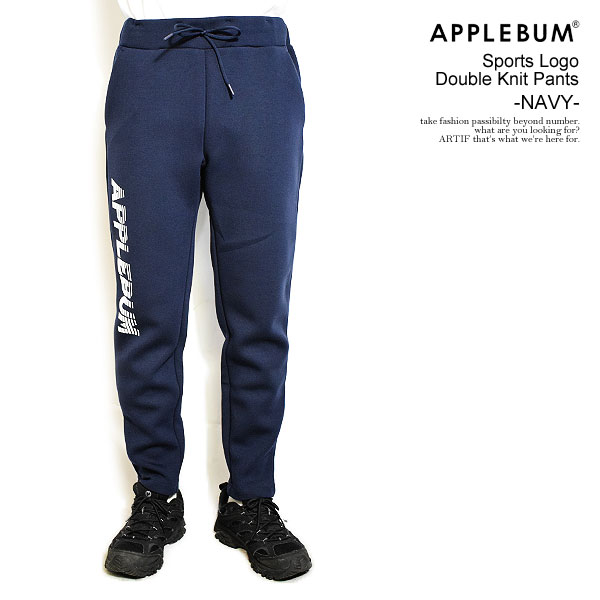 30%OFF SALE セール APPLEBUM アップルバム Sports Logo Double Knit Pants -NAVY- メンズ パンツ ニットパンツ ダンボールニット 送料無料 ストリート|ARTIF