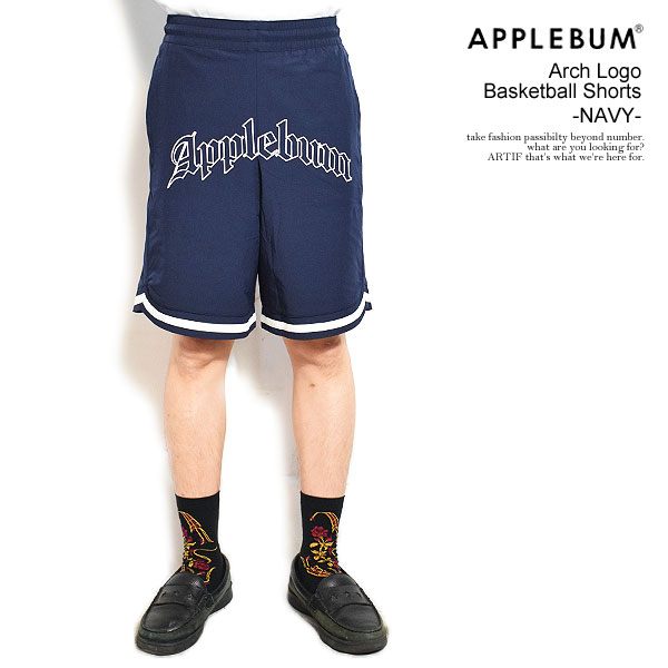 APPLEBUM アップルバム Arch Logo Basketball Shorts -NAVY- メンズ パンツ ショートパンツ ショーツ バスパン 送料無料 ストリート