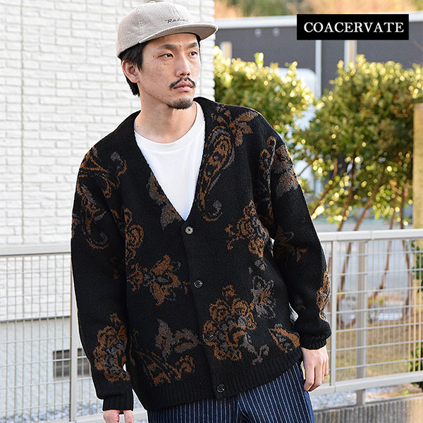 楽天市場】COACERVATE コアセルベート PATTERNED KNIT CARDIGAN メンズ