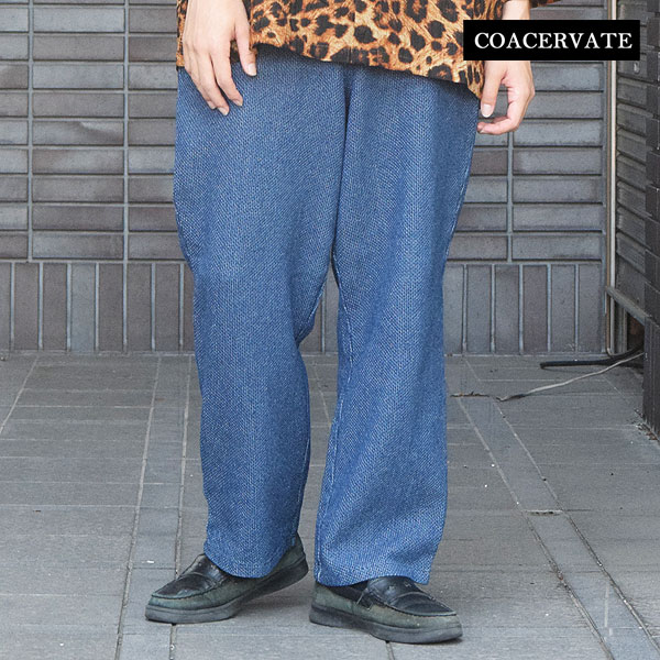 COACERVATE コアセルベート WIDE STRAIGHT JACQUARD DENIM PANTS メンズ パンツ デニムパンツ ストレートパンツ 送料無料 ストリート