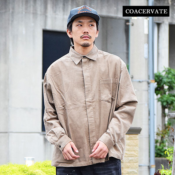 COACERVATE コアセルベート FLY FRONT CORDUROY L/S SHIRT メンズ シャツ 長袖シャツ コーデュロイ フライフロント 送料無料 ストリート