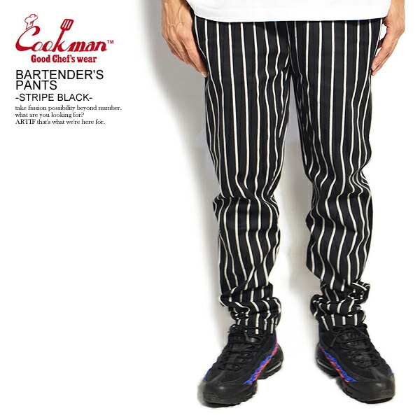 【楽天市場】COOKMAN クックマン WAITER'S PANTS -STRIPE BLACK- メンズ パンツ ウェイターズパンツ イージーパンツ  ストリート おしゃれ かっこいい カジュアル ファッション cookman : ＡＲＴＩＦ