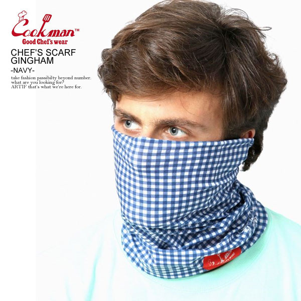 Cookman クックマン Navy 3ウェイ Chef S Gingham Scarf Cookman おしゃれ かっこいい カジュアル スカーフ ストリート ネックウォーマー ファッション フェイスマスク ヘッドバンド メンズ 最大63 Offクーポン Chef S