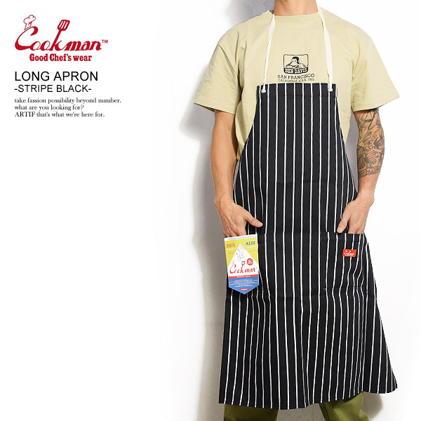 楽天市場 Cookman クックマン Long Apron Stripe Black メンズ エプロン ロングエプロン ストリート おしゃれ かっこいい カジュアル ファッション Cookman ａｒｔｉｆ
