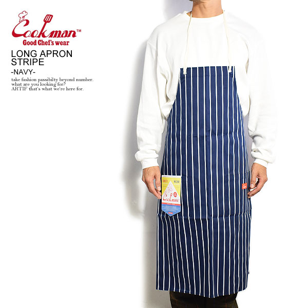 楽天市場 Cookman クックマン Long Apron Stripe Navy メンズ エプロン ロングエプロン ストリート おしゃれ かっこいい カジュアル ファッション Cookman ａｒｔｉｆ