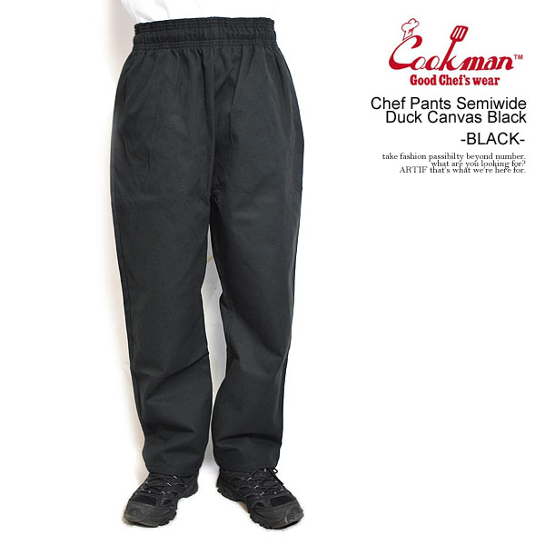 COOKMAN クックマン Chef Pants Semiwide Duck Canvas Black -BLACK- メンズ パンツ シェフパンツ イージーパンツ セミワイド 送料無料 ストリート
