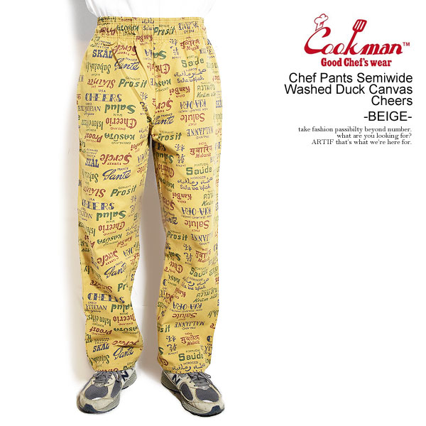 COOKMAN クックマン Chef Pants Semiwide Washed Duck Canvas Cheers -BEIGE- メンズ パンツ シェフパンツ セミワイド イージーパンツ 送料無料 ストリート