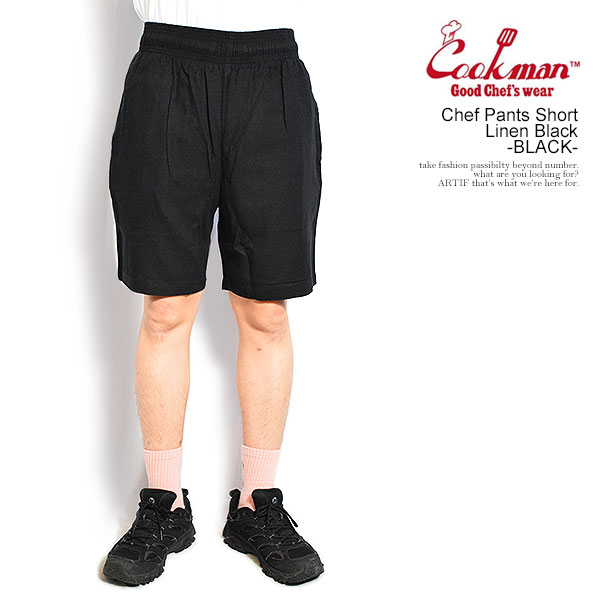 COOKMAN クックマン Chef Pants Short Linen Black -BLACK- メンズ ショートパンツ シェフパンツ イージーショーツ 送料無料 ストリート 5,069円