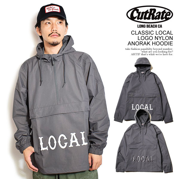 30%OFF SALE セール CUTRATE カットレイト CLASSIC LOCAL LOGO NYLON ANORAK HOODIE メンズ ジャケット アノラック マウンテンパーカー 送料無料 ストリート|ARTIF