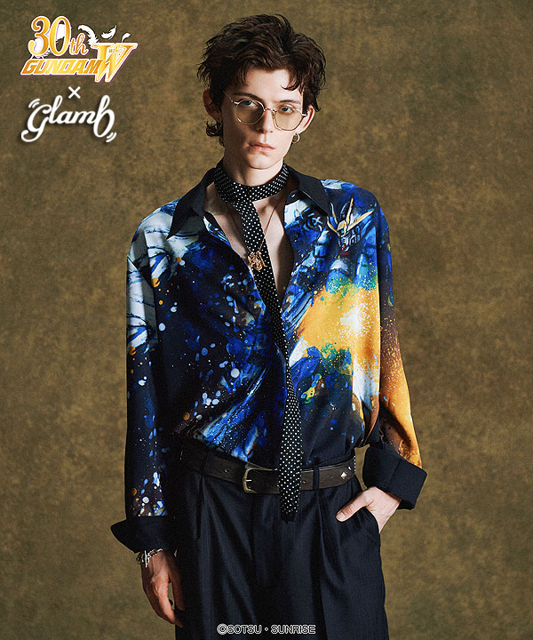 glamb×STRICT-G 『新機動戦記ガンダムW Endless Waltz』glamb グラム Wing Gundam Zero Shirt ウイングガンダムゼロシャツ メンズ シャツ コラボ 送料無料 キャンセル不可