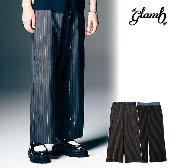 2026 春 先行予約 2月下旬～3月上旬入荷予定 glamb グラム Denim Combination Slacks パンツ デニムコンビネーションスラックス 送料無料 キャンセル不可