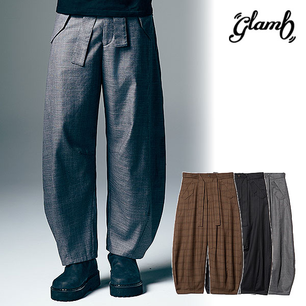 2026 夏 先行予約 5月下旬～6月上旬入荷予定 glamb グラム Barrel Belt Slacks パンツ バレルベルトスラックス 送料無料 キャンセル不可