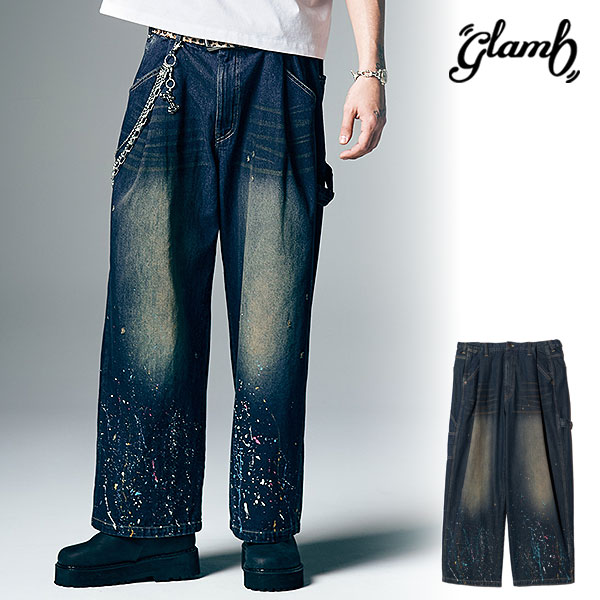 2026 夏 先行予約 7月中旬～下旬入荷予定 glamb グラム Red Dirt Splash Denim パンツ レッドダートスプラッシュデニム 送料無料 キャンセル不可