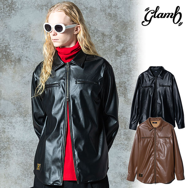 glamb グラム Synth Leather Shirt シンセレザーシャツ 送料無料｜ＡＲＴＩＦ