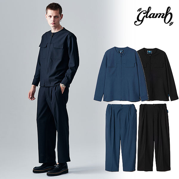 glamb グラム Blue Noise Minimal Shirt Set Up ブルーノイズミニマルシャツセットアップ セットアップ 送料無料|ARTIF