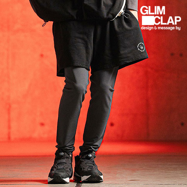 2025 春夏 1st 先行予約 2月上旬～中旬入荷予定 GLIMCLAP グリムクラップ Minimal printed design sweatshorts メンズ ショートパンツ 送料無料 キャンセル不可