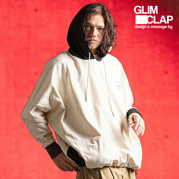 GLIMCLAP グリムクラップ Minimal printed design sweathoodie メンズ パーカー 送料無料