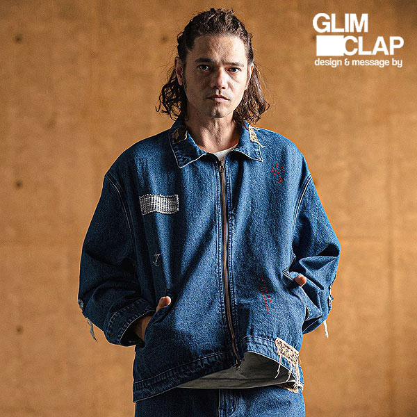 2025 春夏 1st 先行予約 2月上旬～中旬入荷予定 GLIMCLAP グリムクラップ Distressed denim jacket メンズ ジャケット 送料無料 キャンセル不可