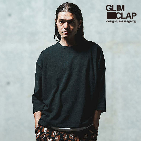 2025 春夏 2nd 先行予約 4月中旬～下旬入荷予定 GLIMCLAP グリムクラップ Cordlane fraise fabric boxy silhouette 3-4 sleeve cut and sewn メンズ Tシャツ 送料無料 キャンセル不可