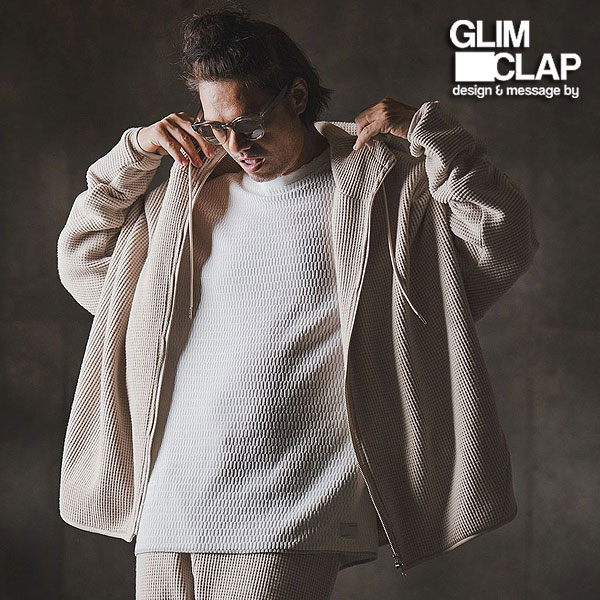 2025 秋冬 1st 先行予約 8月下旬～9月上旬入荷予定 GLIMCLAP グリムクラップ Zip-up hoodie -Soft brushed waffle fabric- メンズ パーカー 送料無料 キャンセル不可